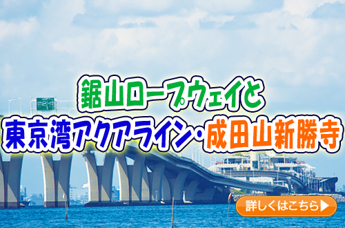 鋸山ロープウェイと東京湾アクアライン・成田山新勝寺