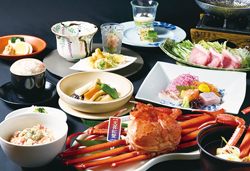 羽黒山『精進料理』とタグ付『紅ずわいがに』を食す 湯野浜温泉