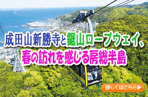 成田山新勝寺と鋸山ロープウェイ、春の訪れ感じる房総半島
